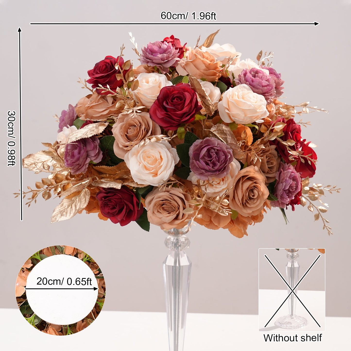 A7859 Wedding Table Centerpieces Baby Breath Rose Flower Ball 60/50/40cm