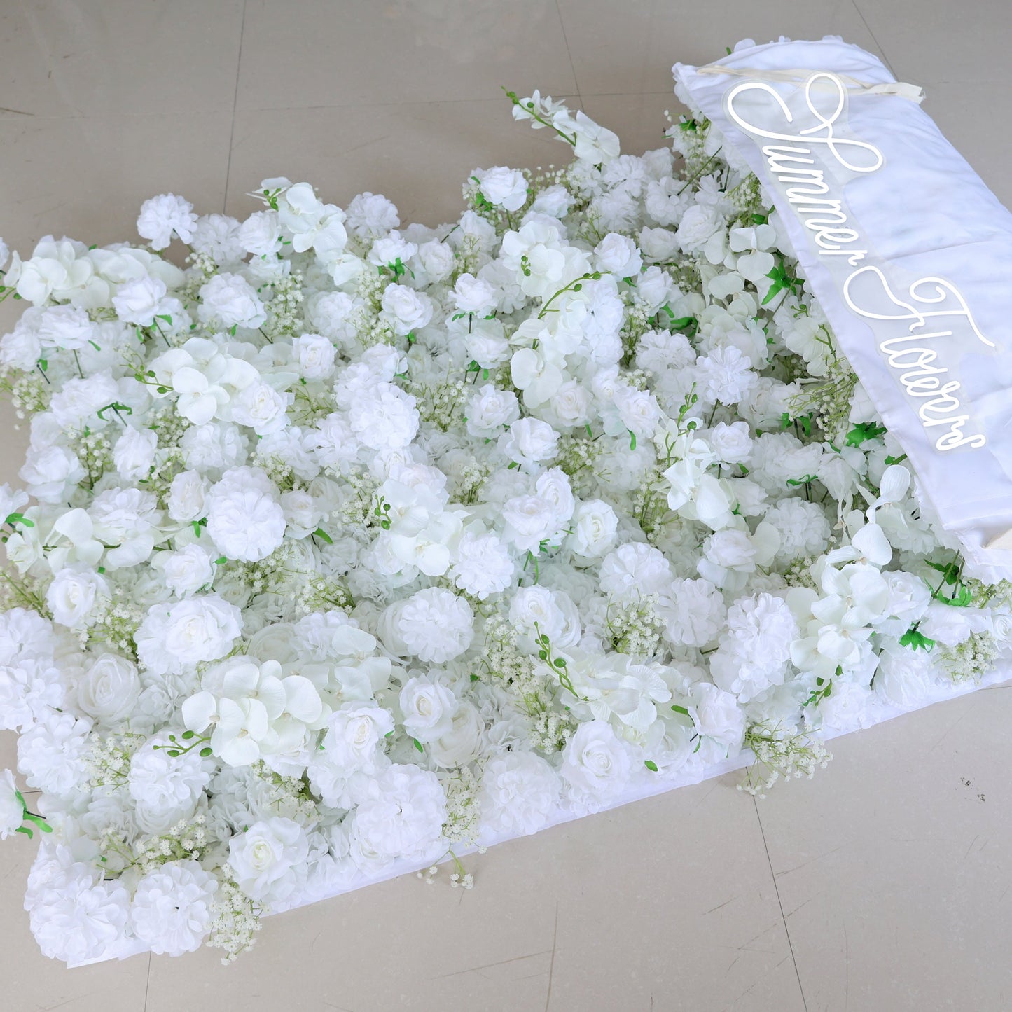 Summer Flower CB-395 8ft*8ft Cloth Back Artificial Flower Wall Roll up Fabric background