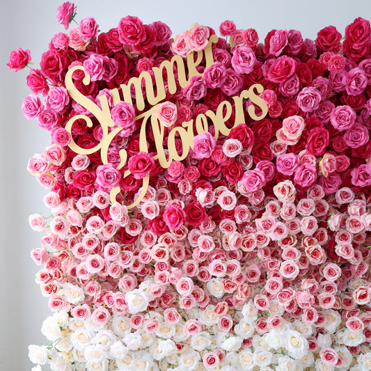 Summer Flower CB-372-2 8ft*8ft Cloth Back Artificial Flower Wall Roll up Fabric background