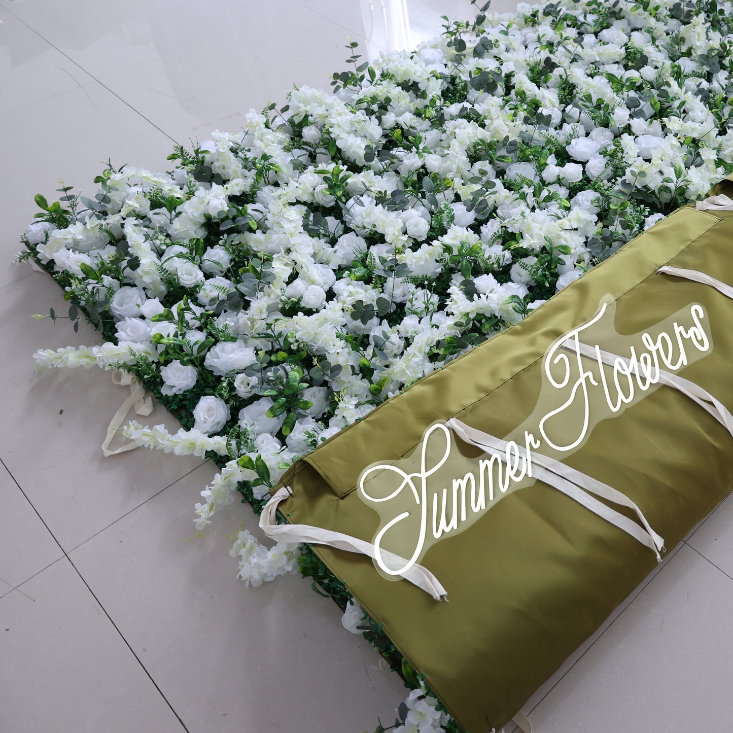Summer Flower CB-391-3 8ft*8ft Cloth Back Artificial Flower Wall Roll up Fabric background