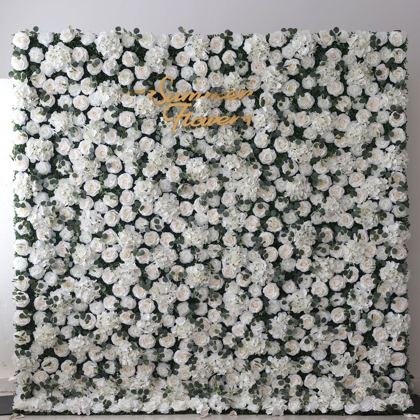 Summer Flower:CB-123 8ft*8ft Cloth Back Artificial Flower Wall Backdrop