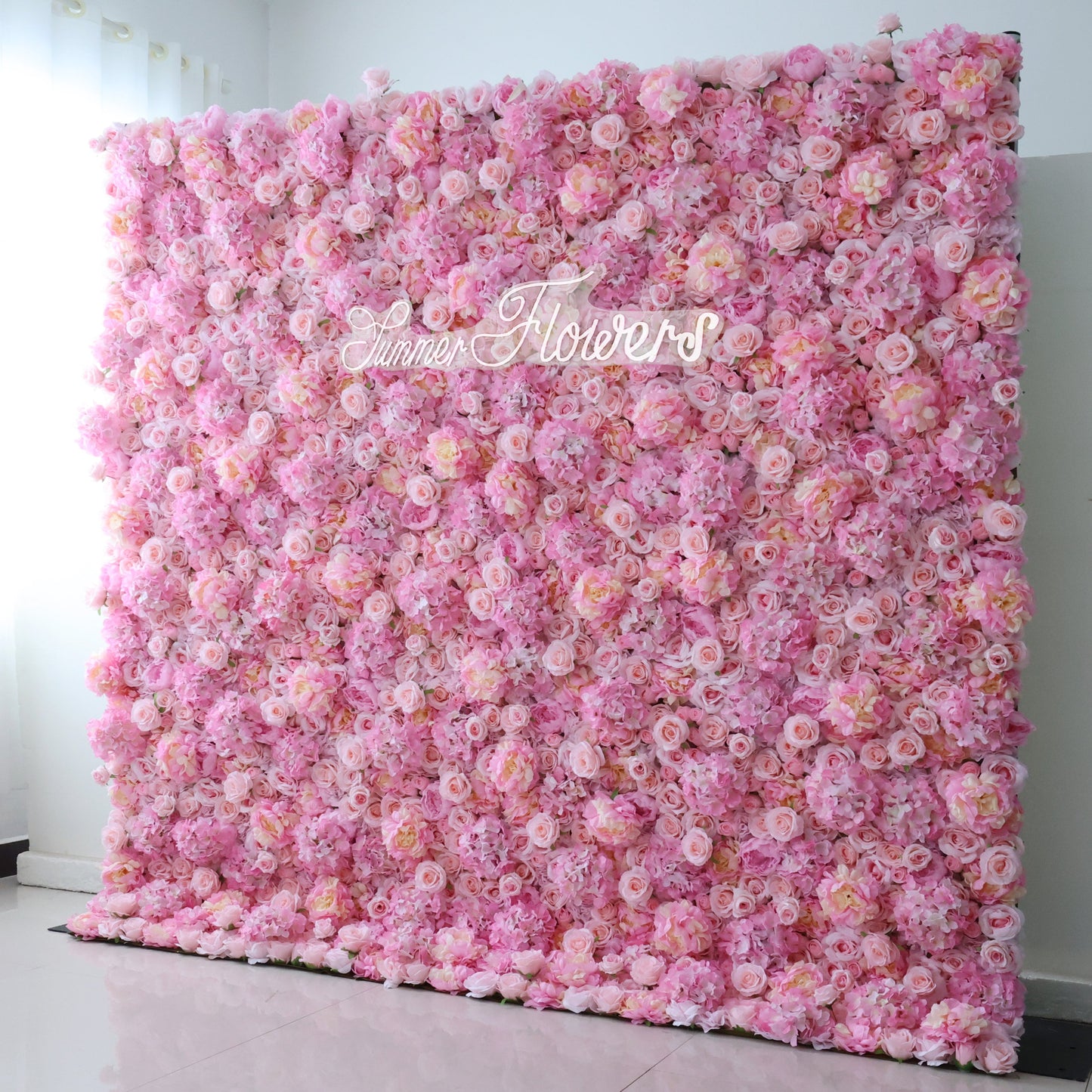 Summer Flower CB-337 8ft*8ft Cloth Back Artificial Flower Wall Roll up Fabric background