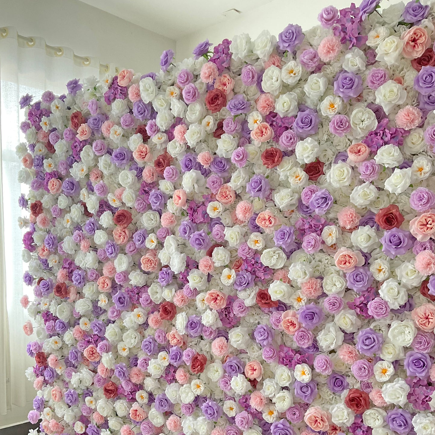 Summer Flower CB-376 8ft*8ft Cloth Back Artificial Flower Wall Roll up Fabric background