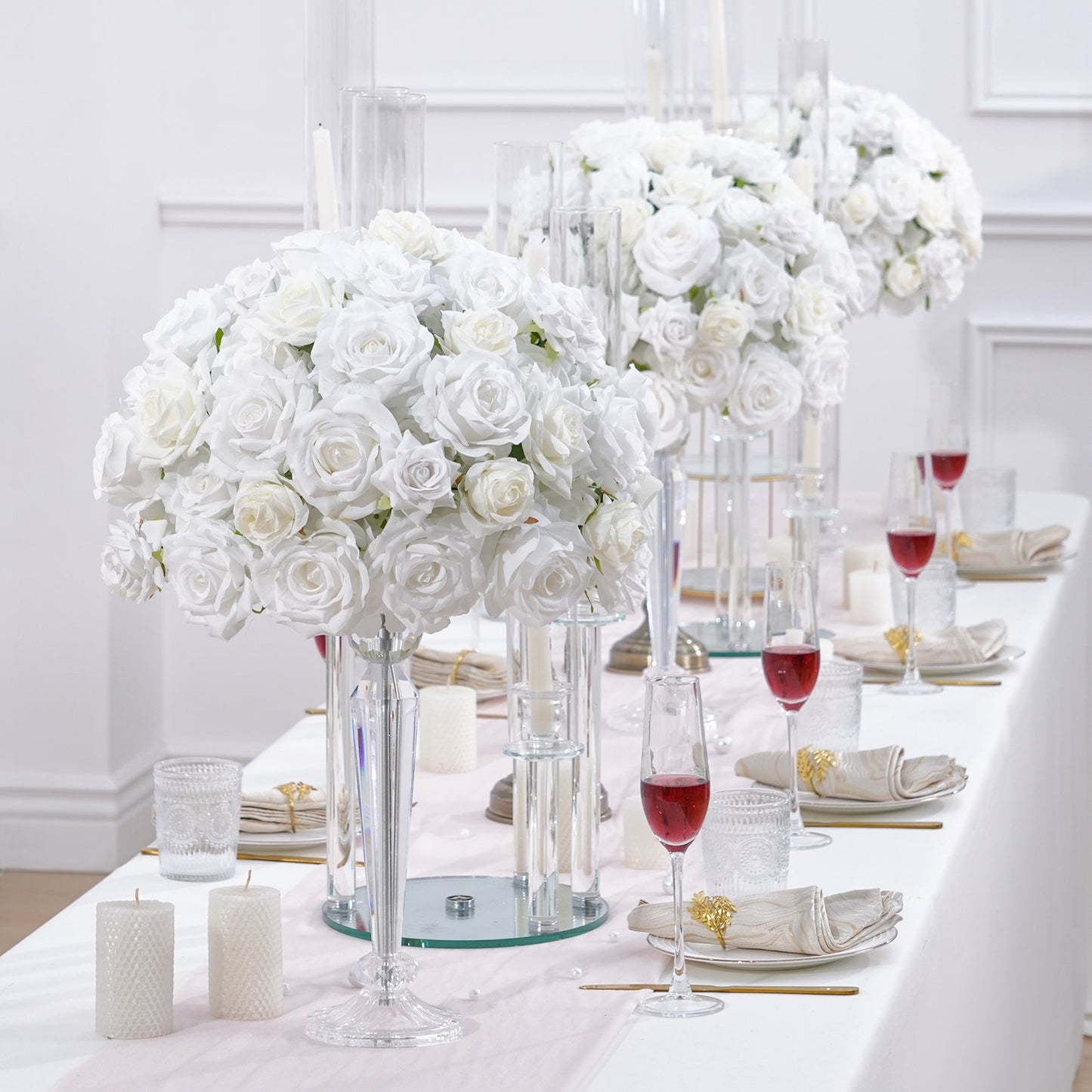 A8112  Rose Hydrangea Table Centerpiece Floral Ball Wedding Table Deor