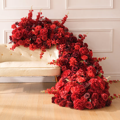 A8966 2pcs Burgundy Red Table Centerpieces Aisle Flower Wedding Banquet Supplies