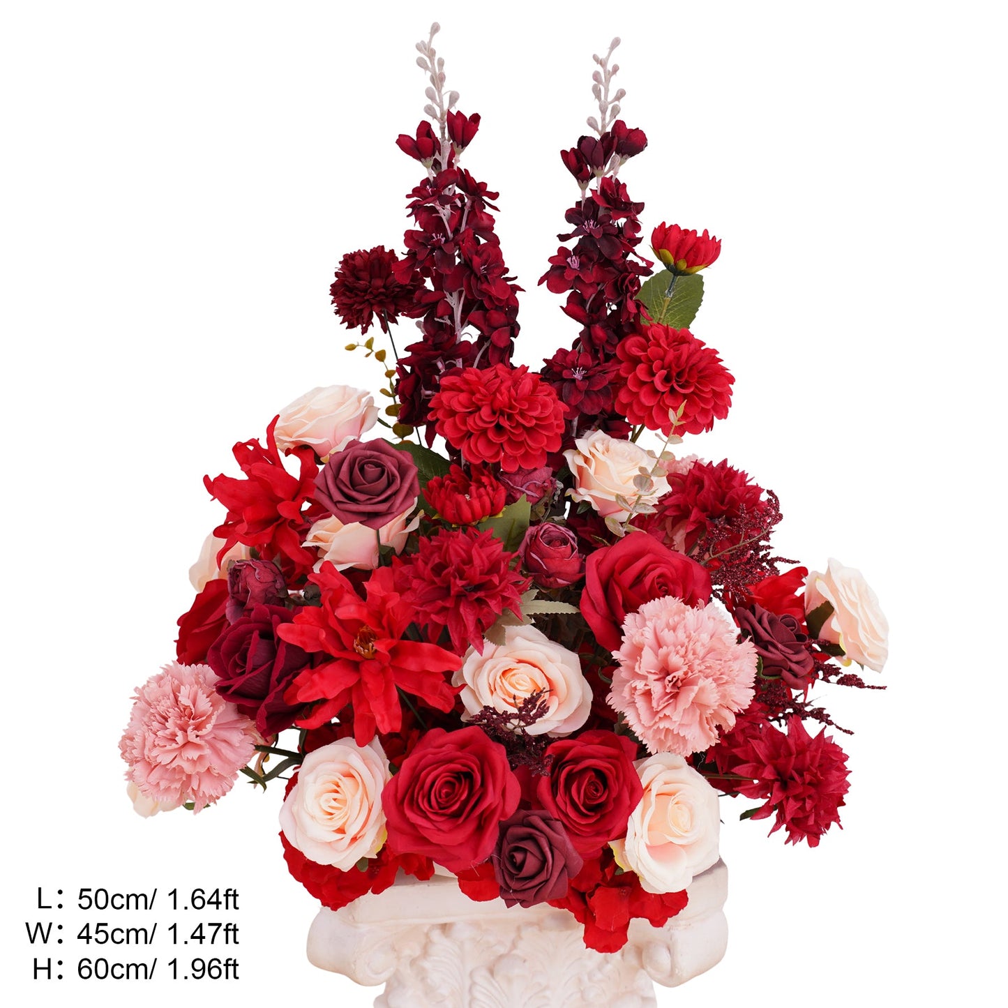 A8966 2pcs Burgundy Red Table Centerpieces Aisle Flower Wedding Banquet Supplies