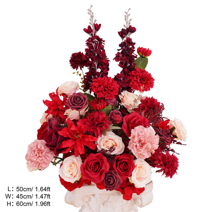 A8966 2pcs Burgundy Red Table Centerpieces Aisle Flower Wedding Banquet Supplies