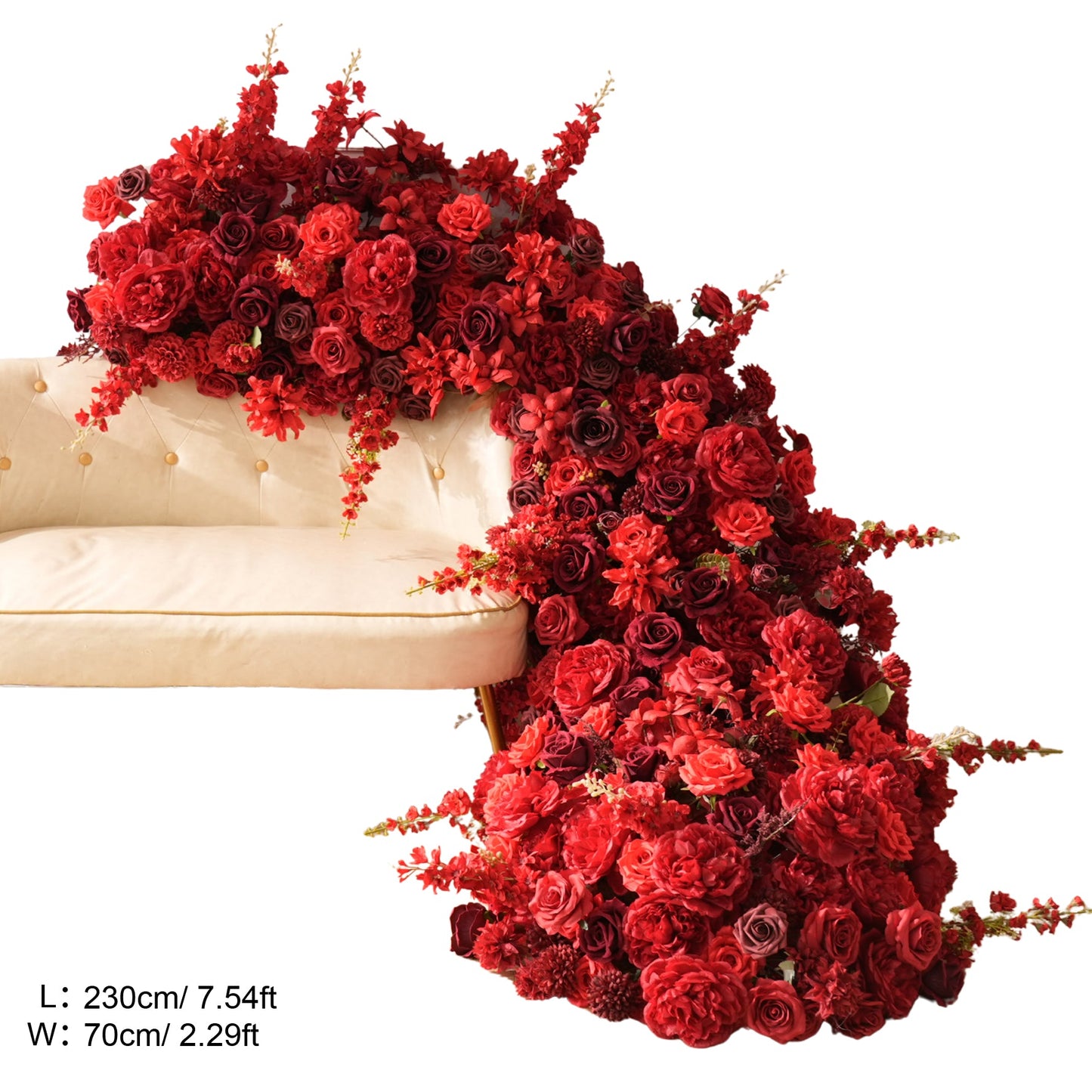 A8966 2pcs Burgundy Red Table Centerpieces Aisle Flower Wedding Banquet Supplies