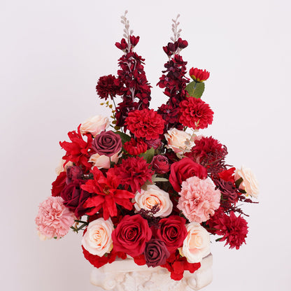 A8966 2pcs Burgundy Red Table Centerpieces Aisle Flower Wedding Banquet Supplies