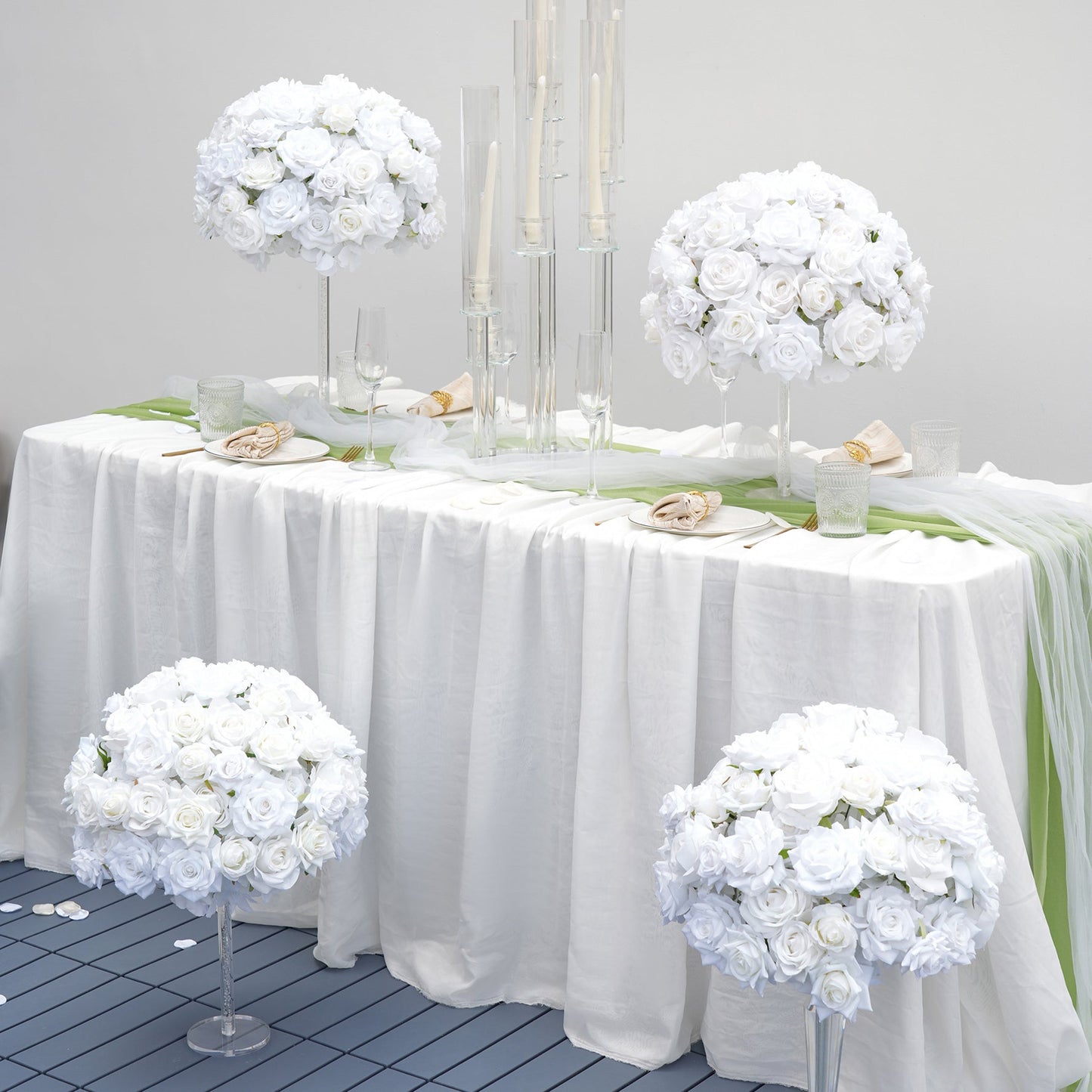 A8112  Rose Hydrangea Table Centerpiece Floral Ball Wedding Table Deor