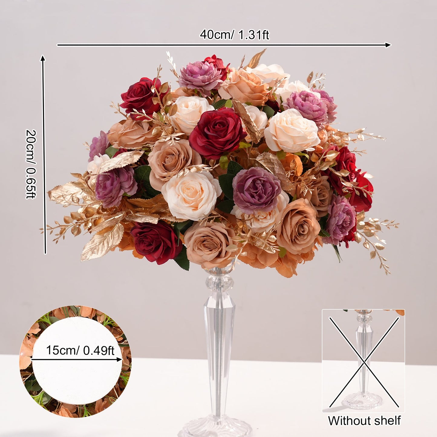 A7859 Wedding Table Centerpieces Baby Breath Rose Flower Ball 60/50/40cm