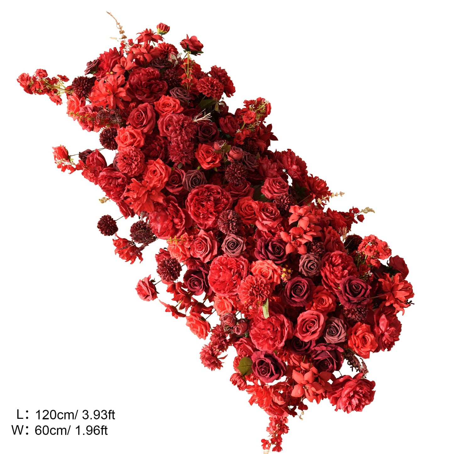A8966 2pcs Burgundy Red Table Centerpieces Aisle Flower Wedding Banquet Supplies