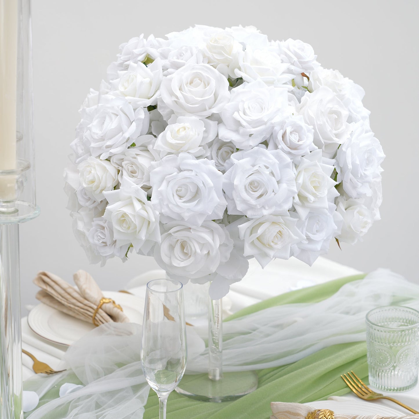 A8112  Rose Hydrangea Table Centerpiece Floral Ball Wedding Table Deor