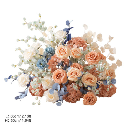 A9048 Luxury Coffee Blue Hang Flower Road Lead Floral Wedding Scene Event Decor