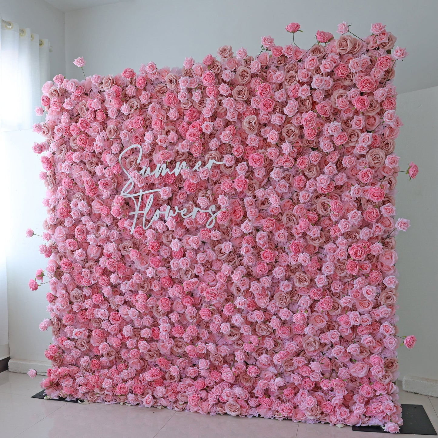 Summer Flower CB-394 8ft*8ft Cloth Back Artificial Flower Wall Roll up Fabric background