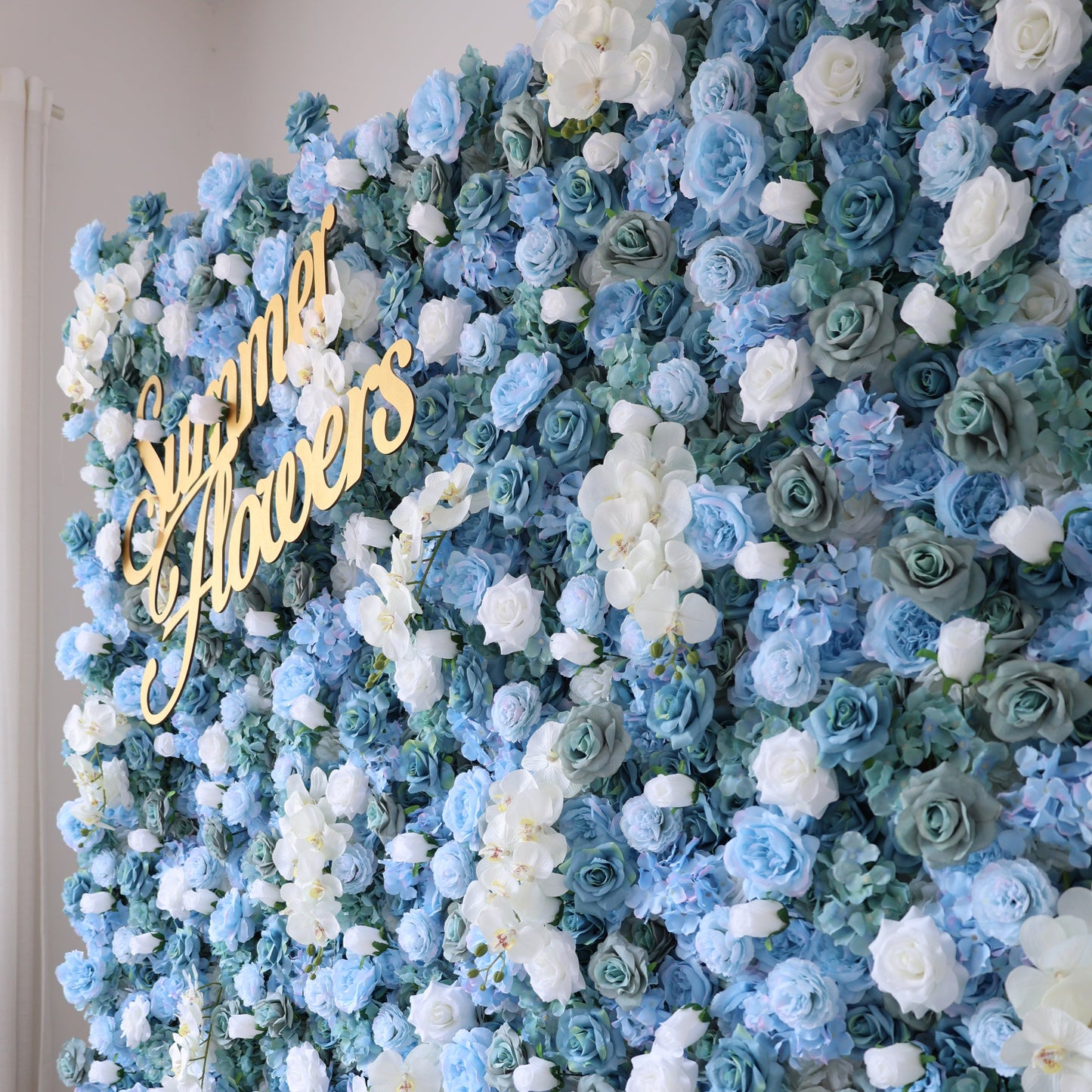 Summer Flower CB-348-2 8ft*8ft Cloth Back Artificial Flower Wall Roll up Fabric background