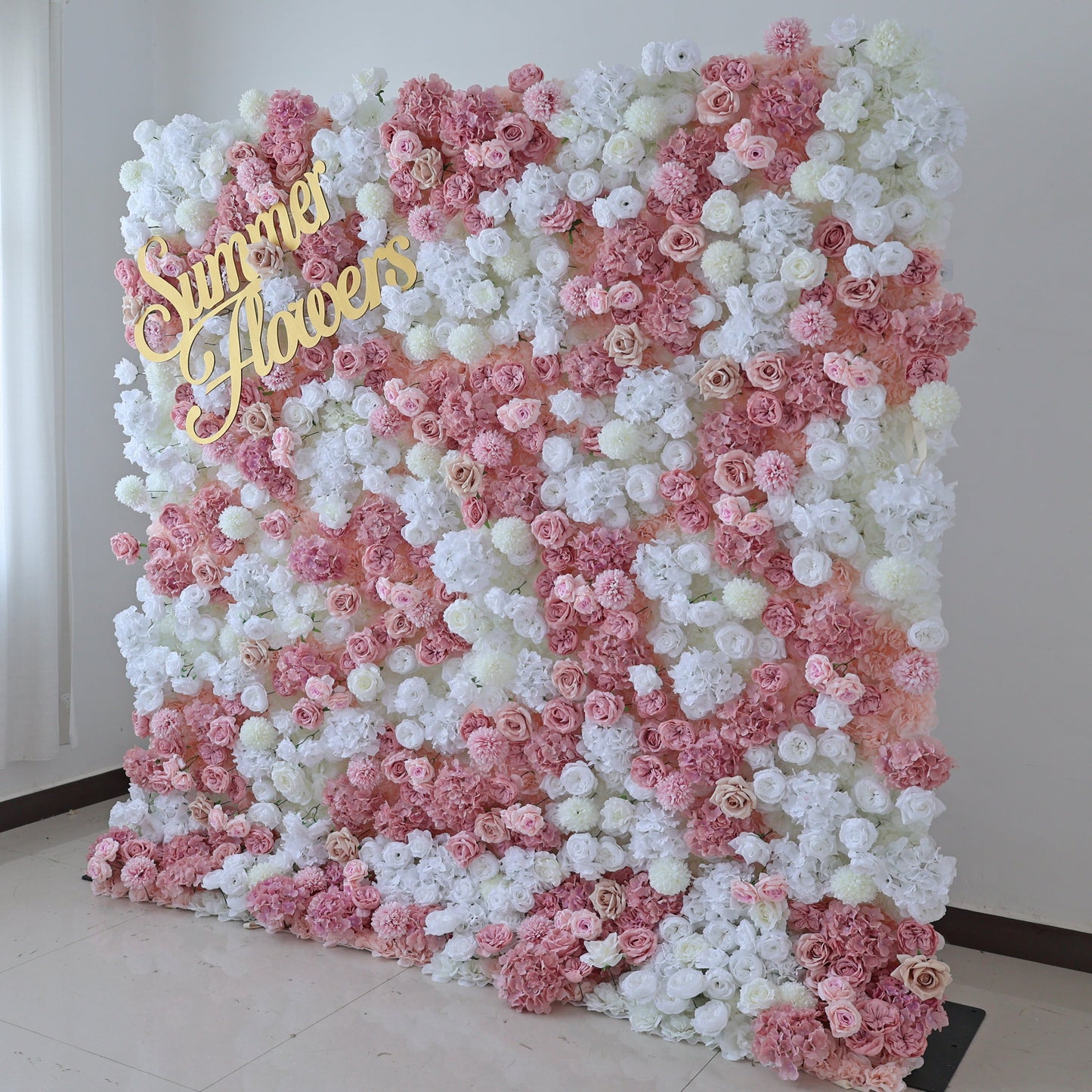 Summer Flower CB-418-2 8ft*8ft Cloth Back Artificial Flower Wall Roll up Fabric background