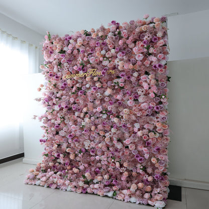 Summer Flower CB-378 8ft*8ft Cloth Back Artificial Flower Wall Roll up Fabric background