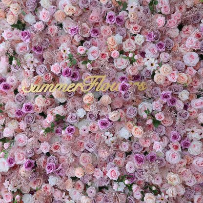 Summer Flower CB-378 8ft*8ft Cloth Back Artificial Flower Wall Roll up Fabric background