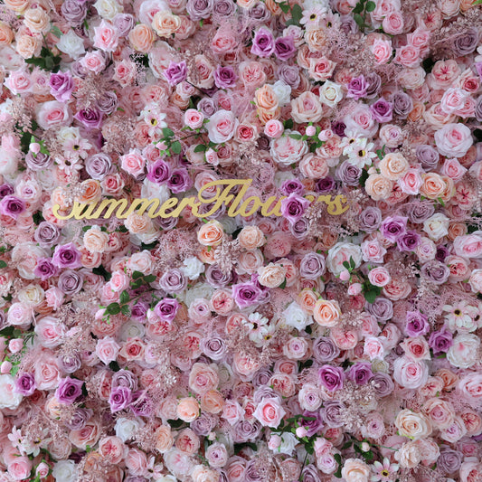 Summer Flower CB-378 8ft*8ft Cloth Back Artificial Flower Wall Roll up Fabric background