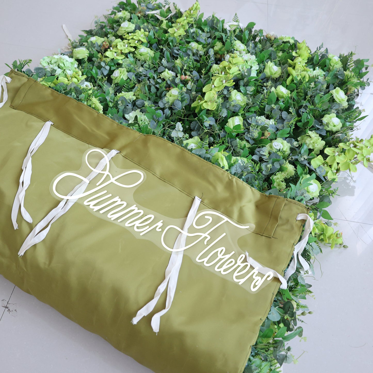 Summer Flower CB-368 8ft*8ft Cloth Back Artificial Flower Wall Roll up Fabric background