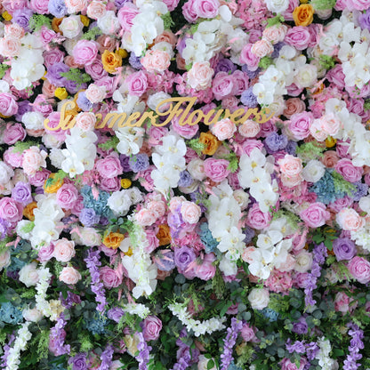 Summer Flower CB-380 8ft*8ft Cloth Back Artificial Flower Wall Roll up Fabric background
