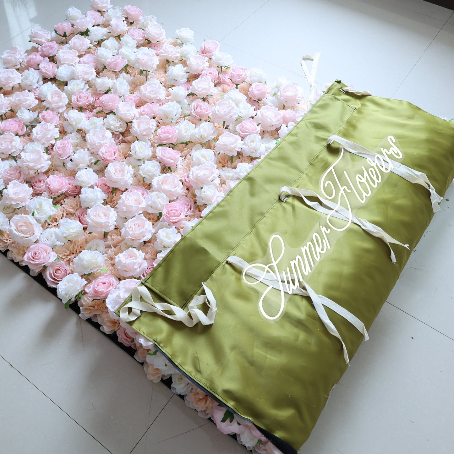 Summer Flower CB-451 8ft*8ft Cloth Back Artificial Flower Wall Roll up Fabric background