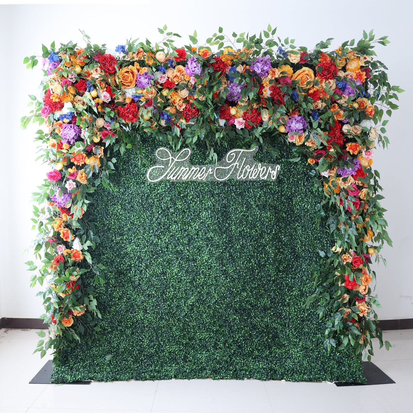 Summer Flower CB-392 8ft*8ft Cloth Back Artificial Flower Wall Roll up Fabric background