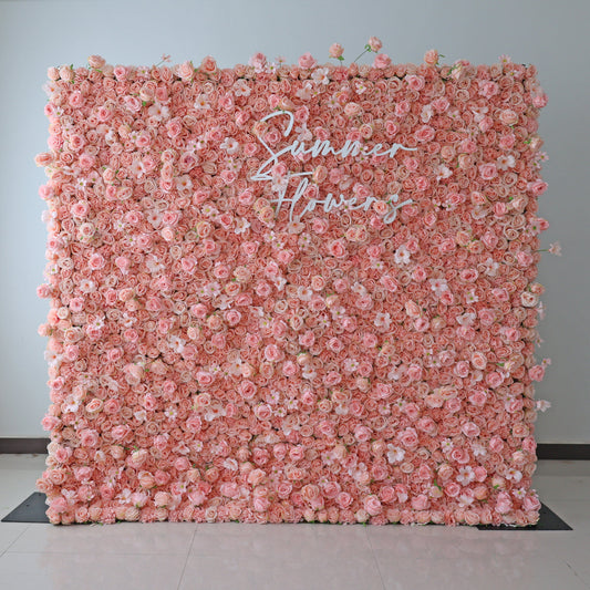 Summer Flower CB-381 8ft*8ft Cloth Back Artificial Flower Wall Roll up Fabric background