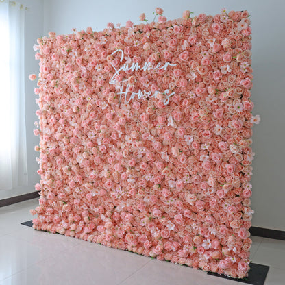 Summer Flower CB-381 8ft*8ft Cloth Back Artificial Flower Wall Roll up Fabric background