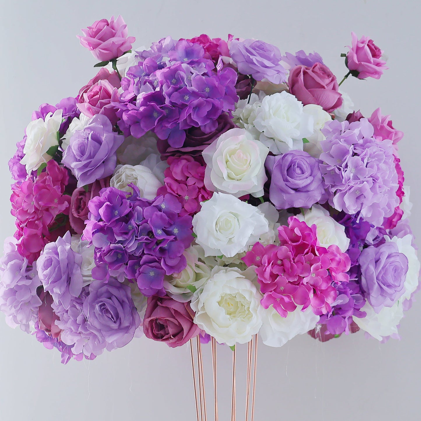 FL-064 Wholesale Bundle Hydrangea Artificial Rose Gypsophila Wedding Party Decoration Romantic Table Flower Ball