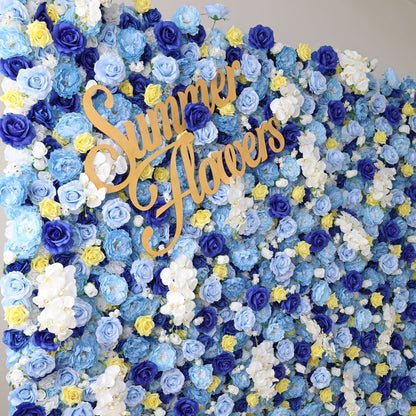 Summer Flower CB-348-3 8ft*8ft Cloth Back Artificial Flower Wall Roll up Fabric background
