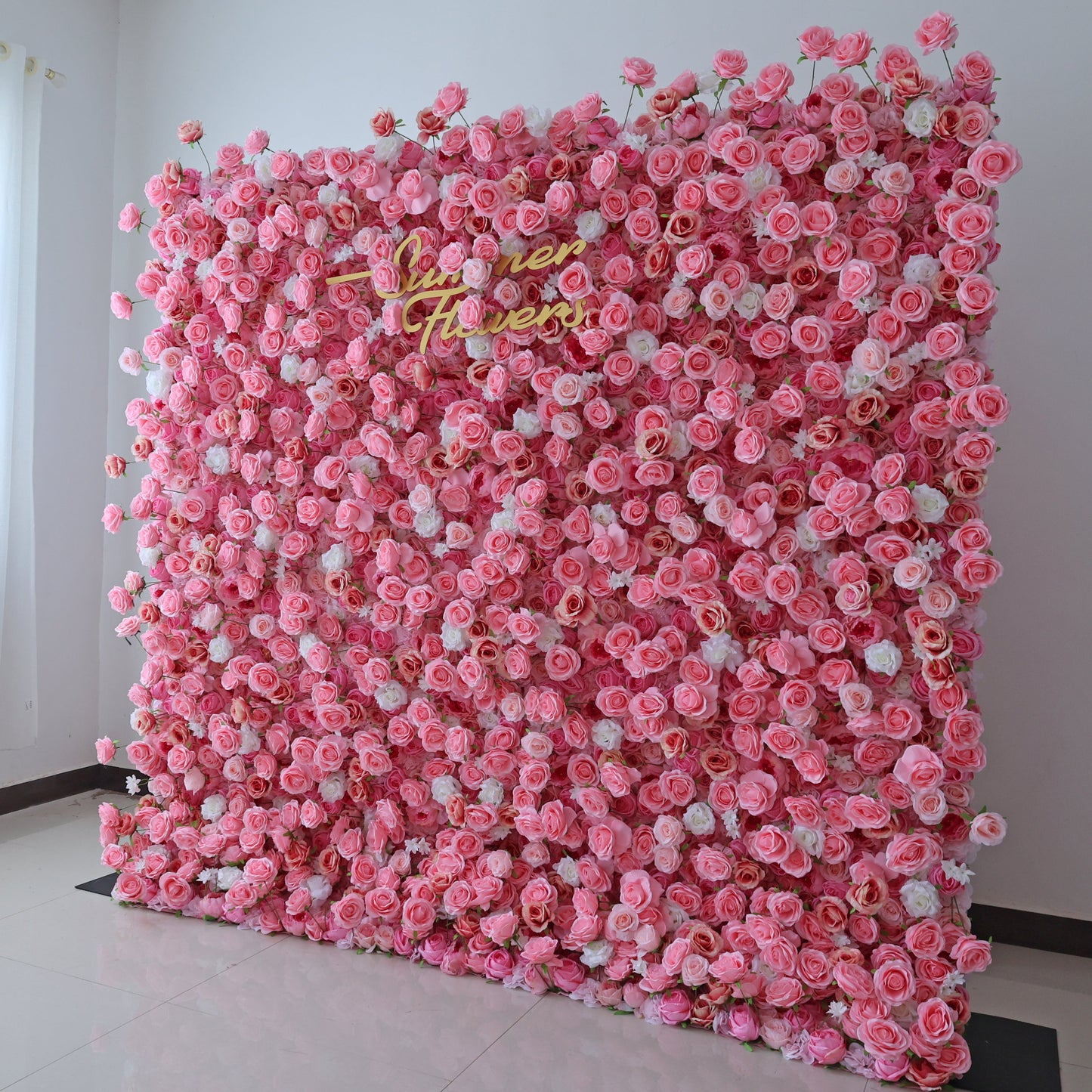 Summer Flower CB-352 8ft*8ft Cloth Back Artificial Flower Wall Roll up Fabric background