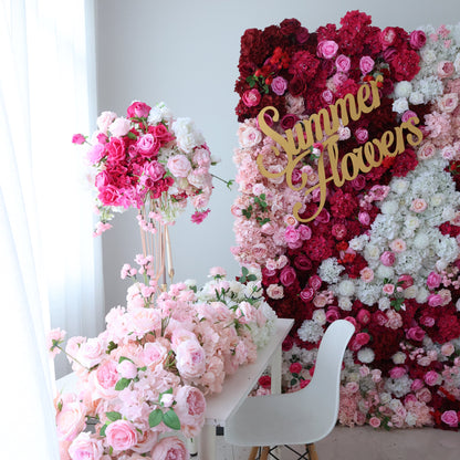 Summer Flower CB-442 8ft*8ft Cloth Back Artificial Flower Wall Roll up Fabric background
