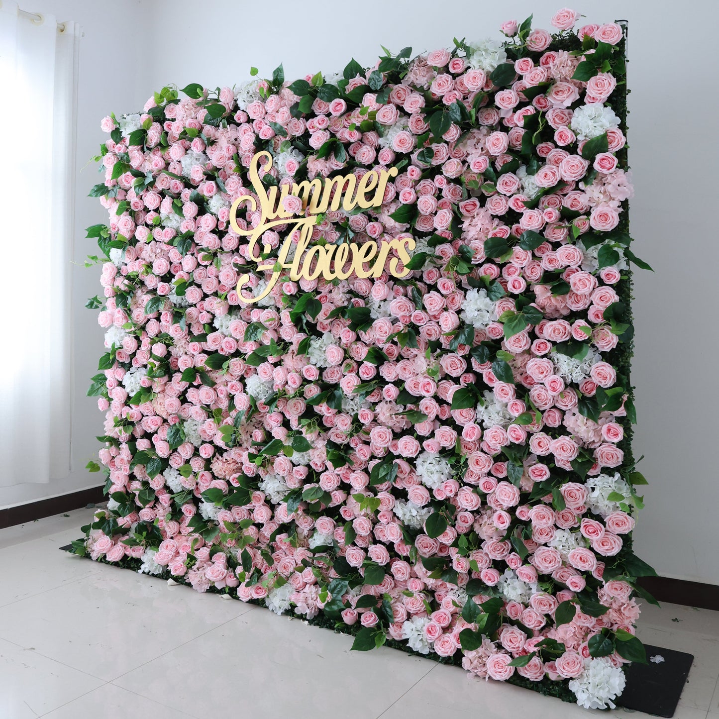 Summer Flower CB-460 8ft*8ft Cloth Back Artificial Flower Wall Roll up Fabric background