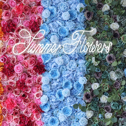 Summer Flower CB-398 8ft*8ft Cloth Back Artificial Flower Wall Roll up Fabric background