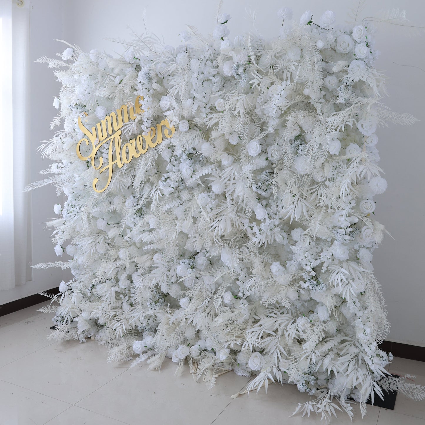 Summer Flower CB-457 8ft*8ft Cloth Back Artificial Flower Wall Roll up Fabric background