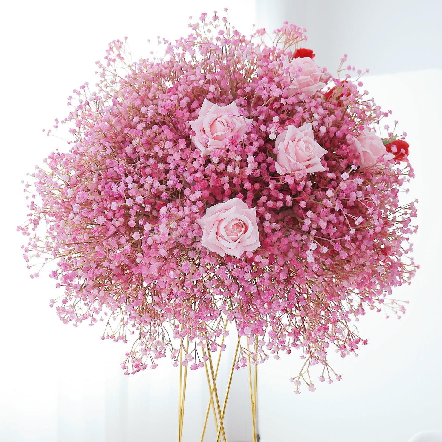 FL-040 Wedding Event Table Centerpiece Flower 40cm 50cm 60cm 70cm Wedding decoration flower ball red Wedding flower ball rose