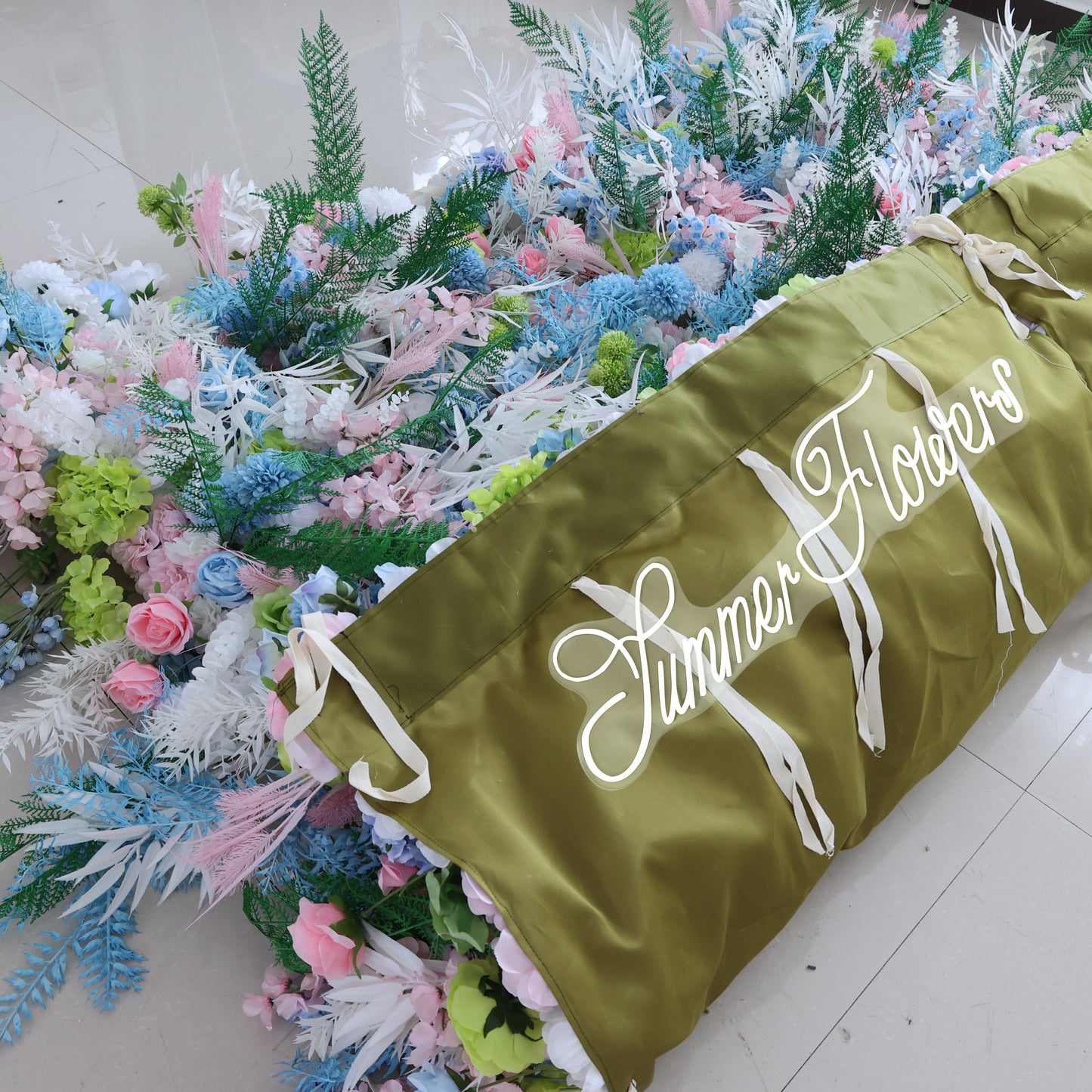 Summer Flower CB-456 8ft*8ft Cloth Back Artificial Flower Wall Roll up Fabric background
