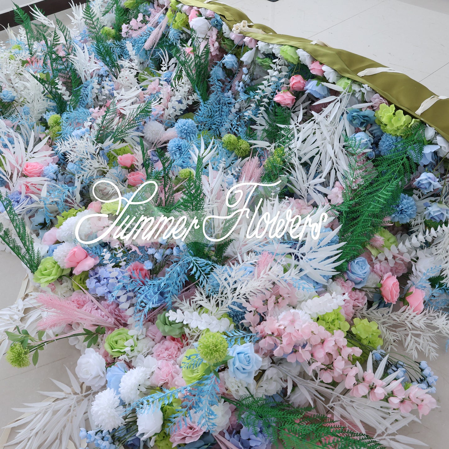 Summer Flower CB-456 8ft*8ft Cloth Back Artificial Flower Wall Roll up Fabric background