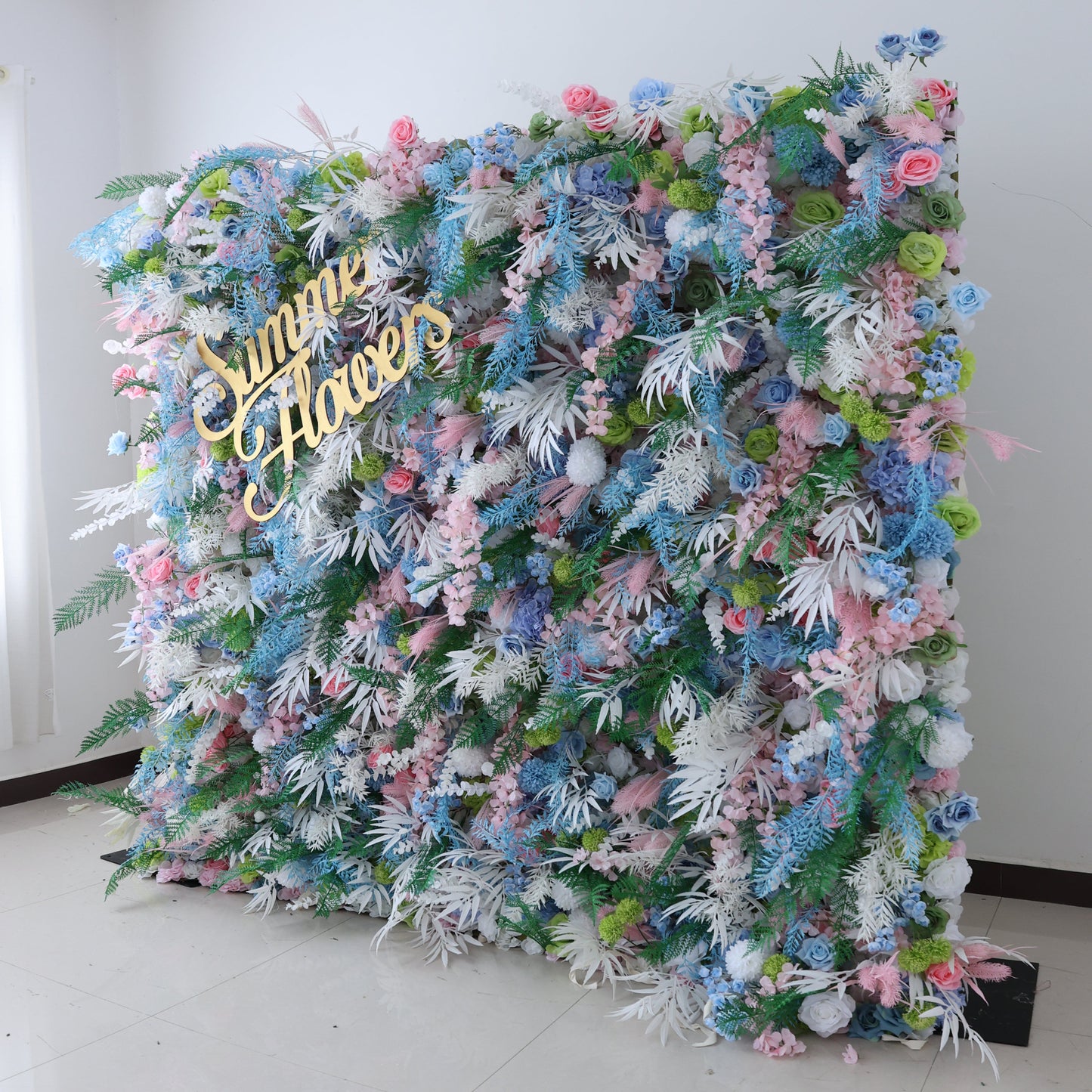 Summer Flower CB-456 8ft*8ft Cloth Back Artificial Flower Wall Roll up Fabric background