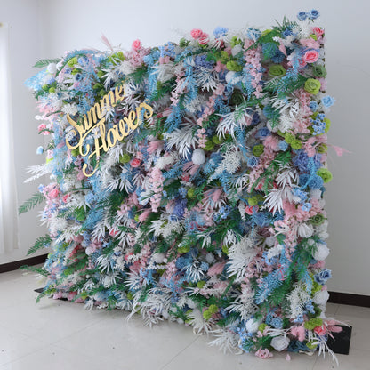 Summer Flower CB-456 8ft*8ft Cloth Back Artificial Flower Wall Roll up Fabric background