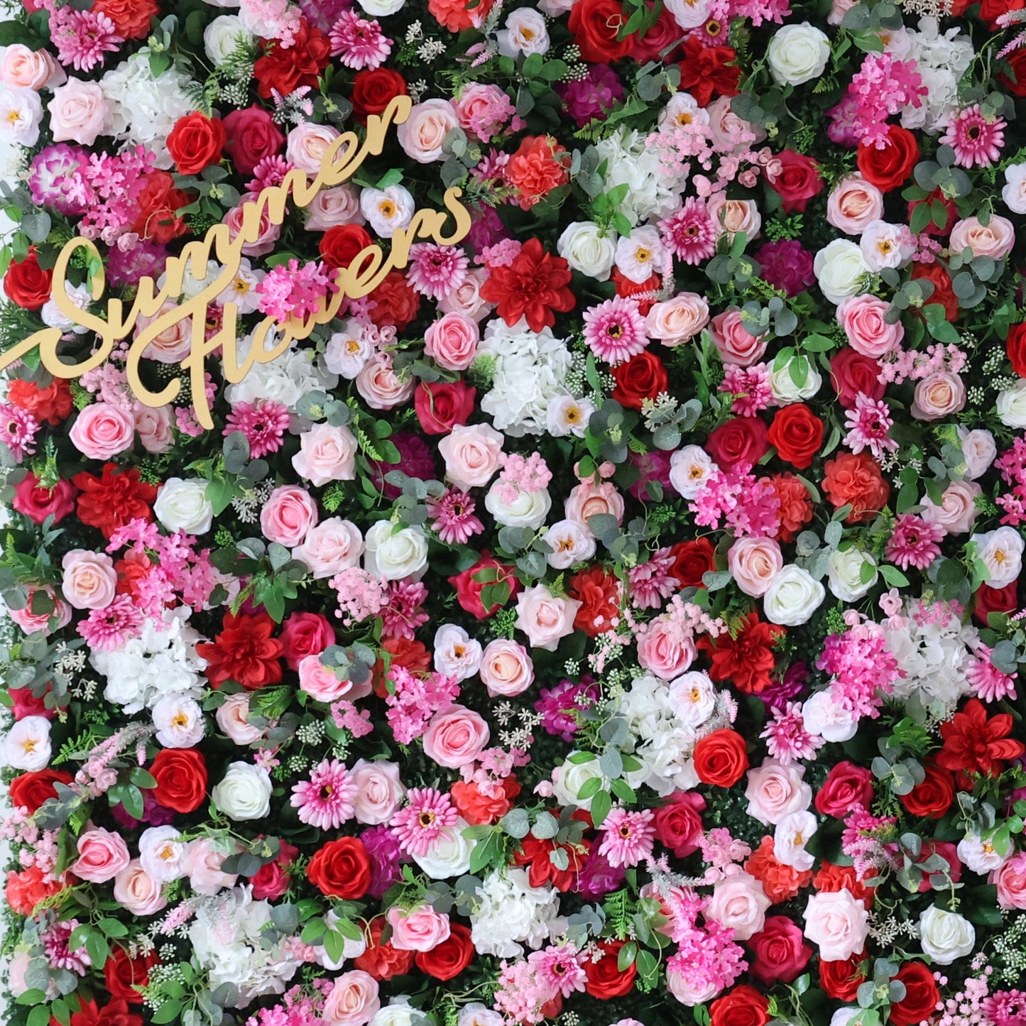Summer Flower CB-461 8ft*8ft Cloth Back Artificial Flower Wall Roll up Fabric background