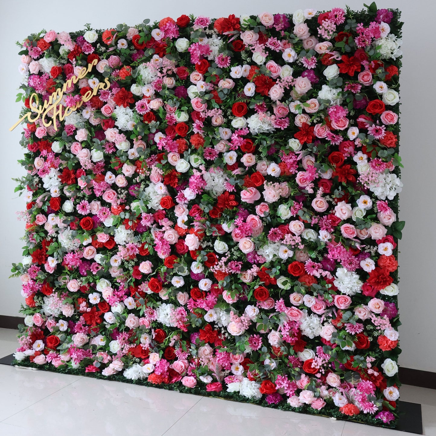 Summer Flower CB-461 8ft*8ft Cloth Back Artificial Flower Wall Roll up Fabric background