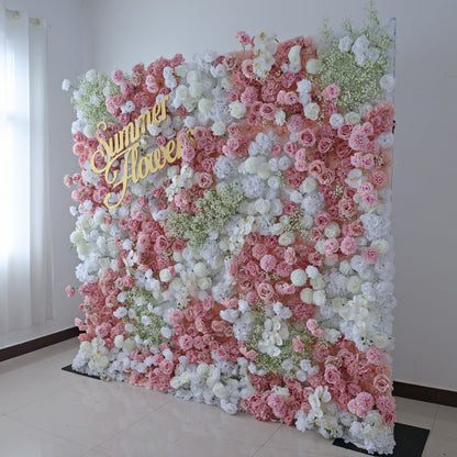 Summer Flower CB-418 8ft*8ft Cloth Back Artificial Flower Wall Roll up Fabric background
