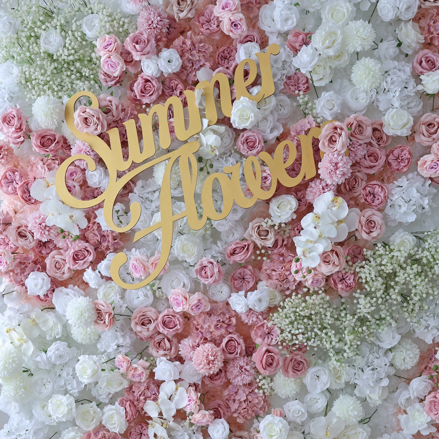Summer Flower CB-418 8ft*8ft Cloth Back Artificial Flower Wall Roll up Fabric background