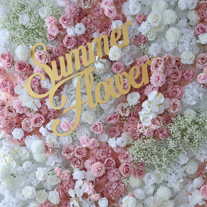 Summer Flower CB-418 8ft*8ft Cloth Back Artificial Flower Wall Roll up Fabric background