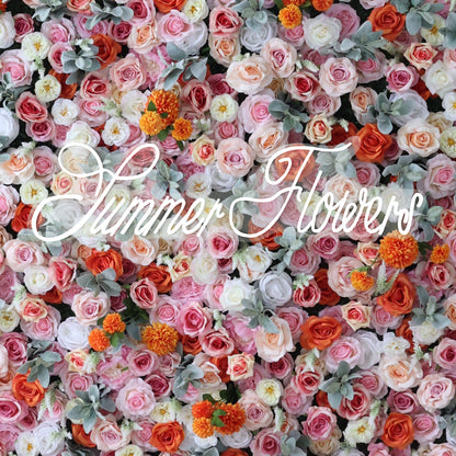 Summer Flower CB-463 8ft*8ft Cloth Back Artificial Flower Wall Roll up Fabric background