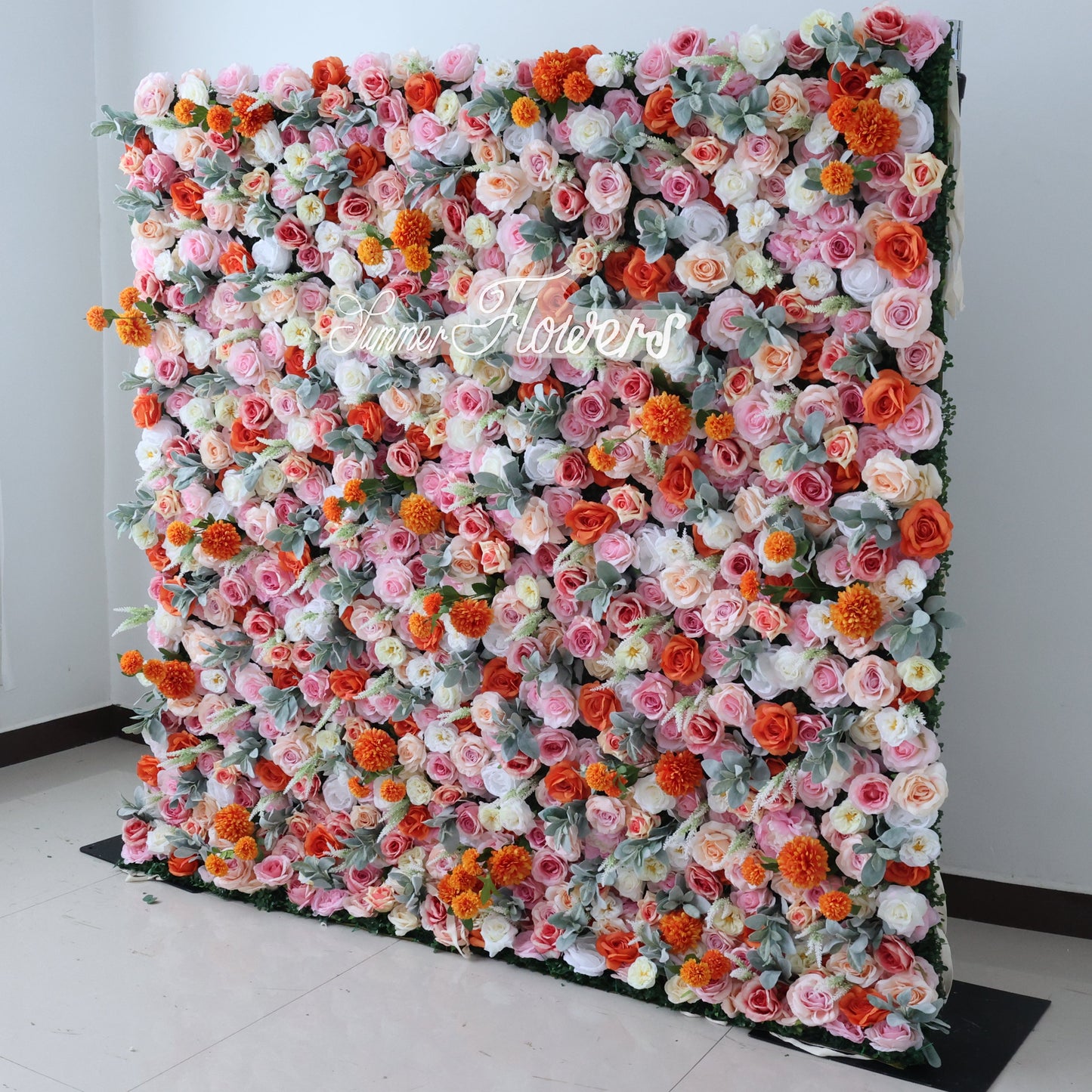Summer Flower CB-463 8ft*8ft Cloth Back Artificial Flower Wall Roll up Fabric background