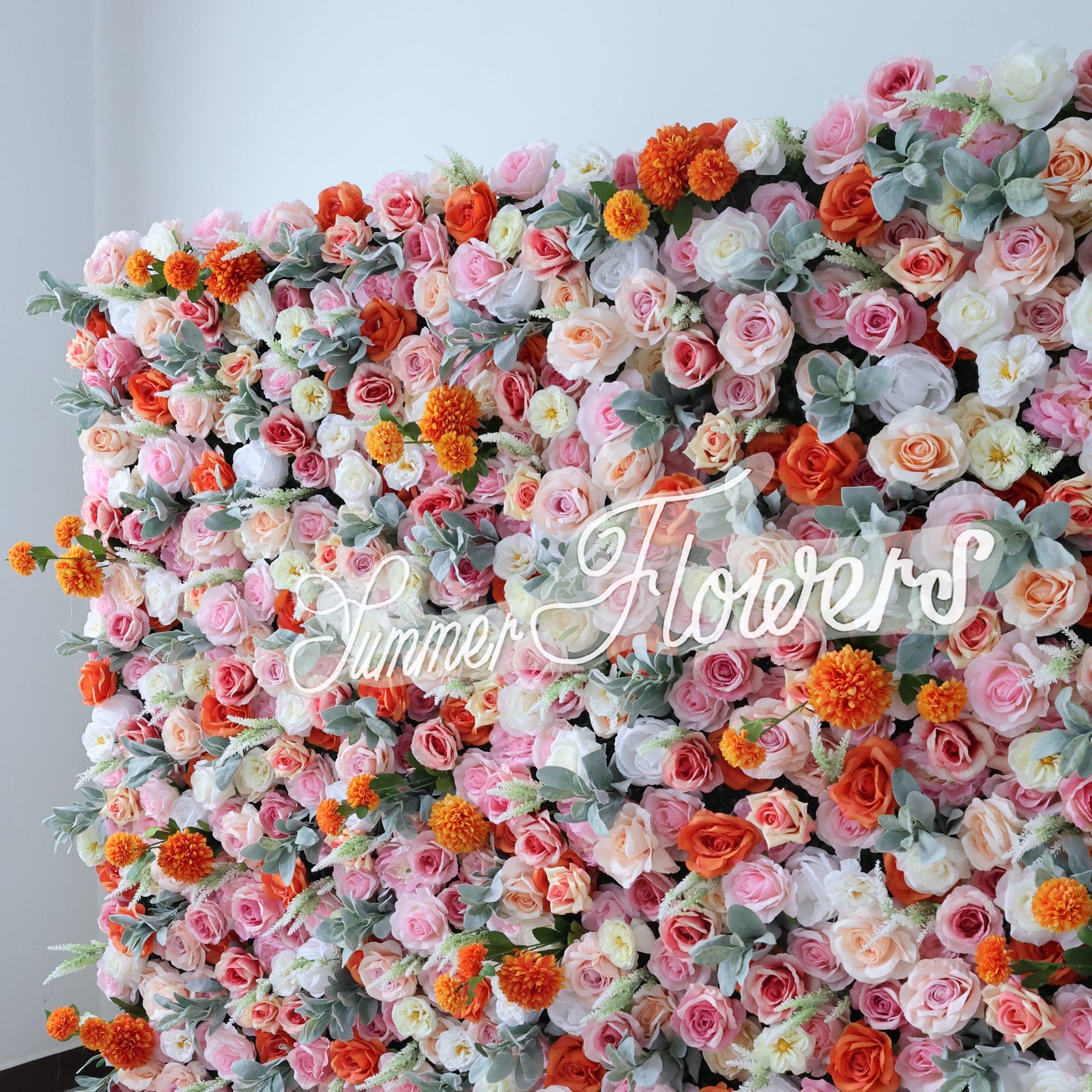 Summer Flower CB-463 8ft*8ft Cloth Back Artificial Flower Wall Roll up Fabric background